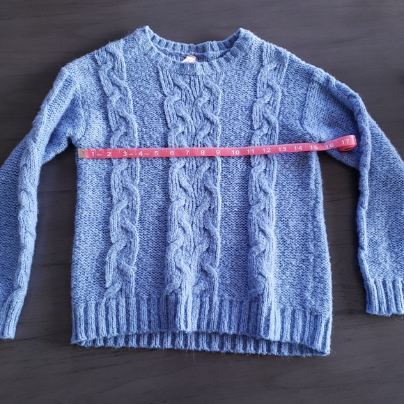 Ashley Powder Blue Cable Crew Sweater - Picture 5 of 6
